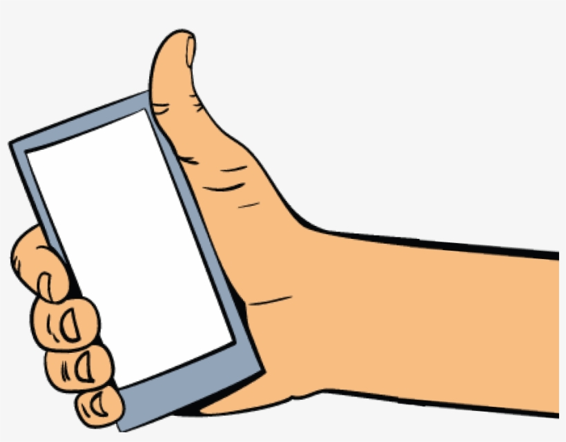 Mobile-hand - Cartoon, transparent png