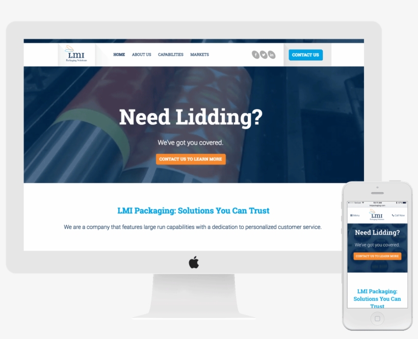 Lmi Packaging Was Looking For A New Website That Would - Photography, transparent png