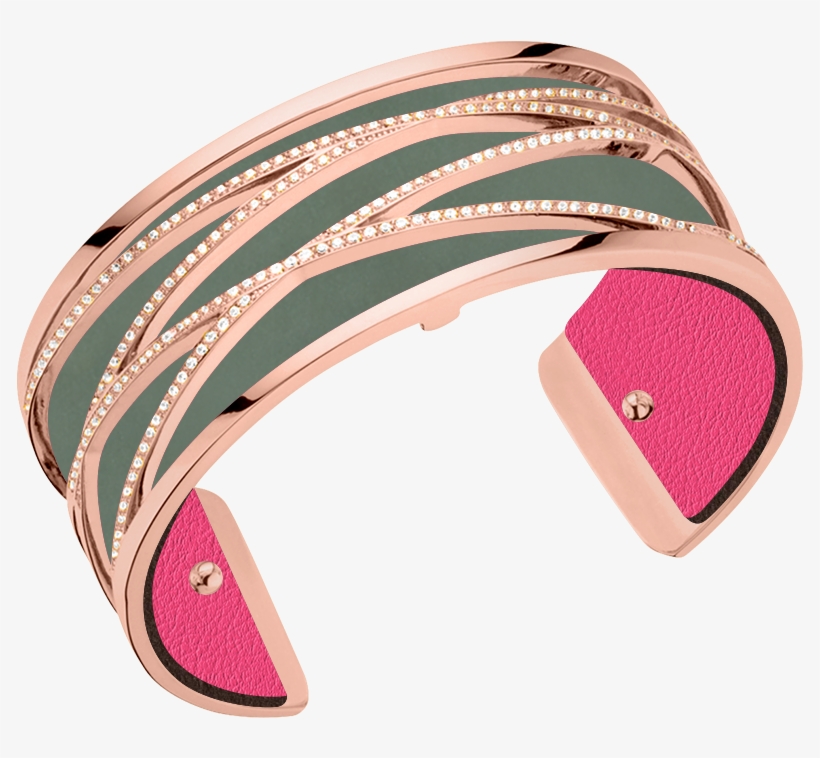 Liens Cuff Bracelet, Rose Gold Finish - Fuchsia / Khaki, transparent png