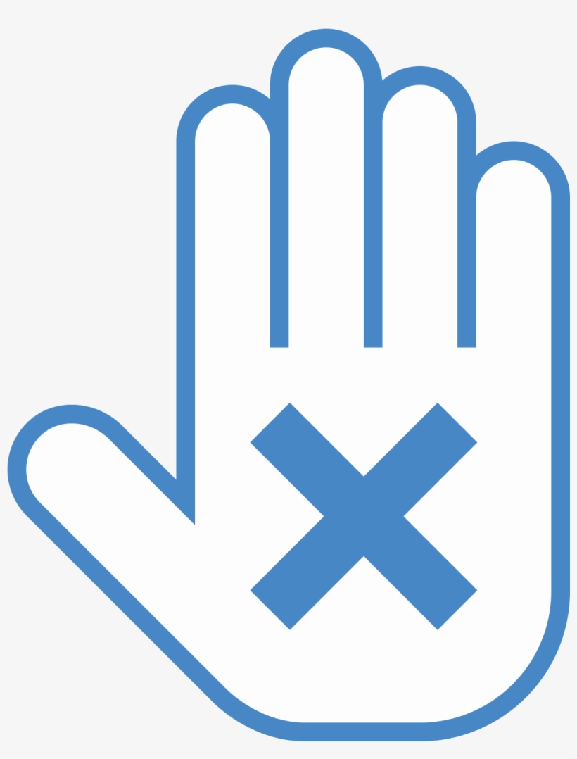 An Outline Of A Hand Is Held Up Facing You With An - Icon, transparent png