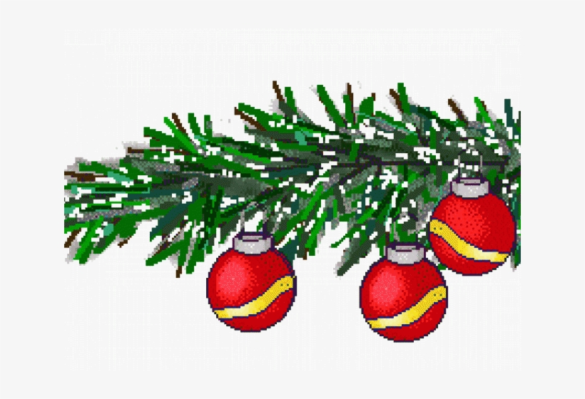 Christmas Ornament Clipart Pine Tree Branch - Clip Art, transparent png