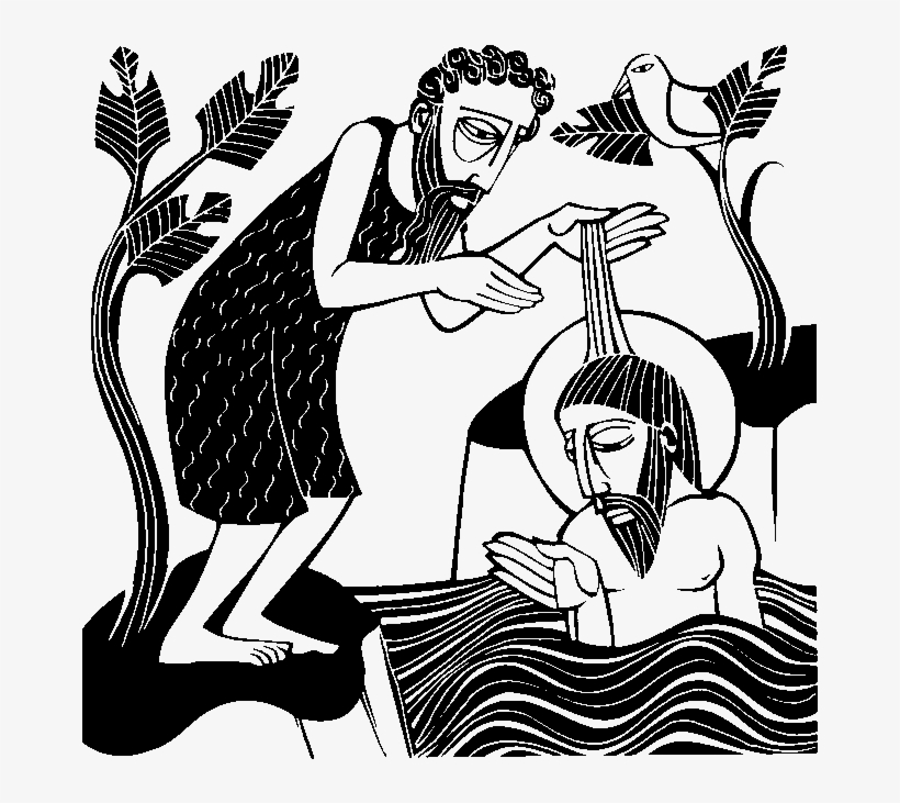 Download Vector Black And White Library How To Draw - Baptism Of Our Lord Art, transparent png