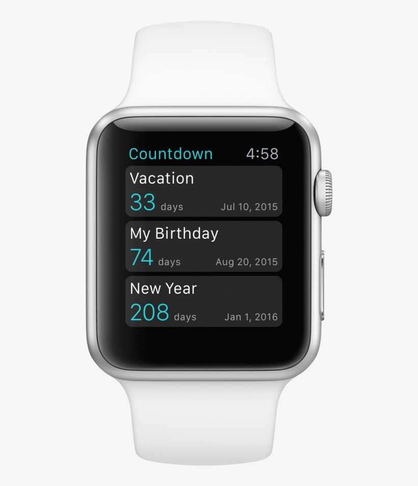Countdownstar Applewatch Events En - Apple 42mm Sport Band, transparent png