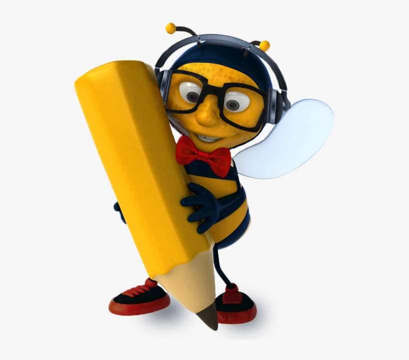 Share Your Dare - Bee With Pencil, transparent png