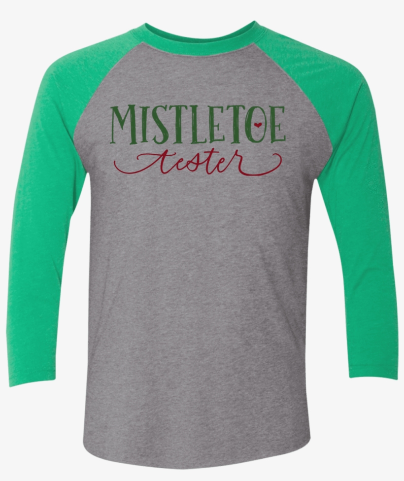 Mistletoe Tester Faithbox Designs - Next Level Unisex Tri-blend 3/4-sleeve Raglan 6051, transparent png