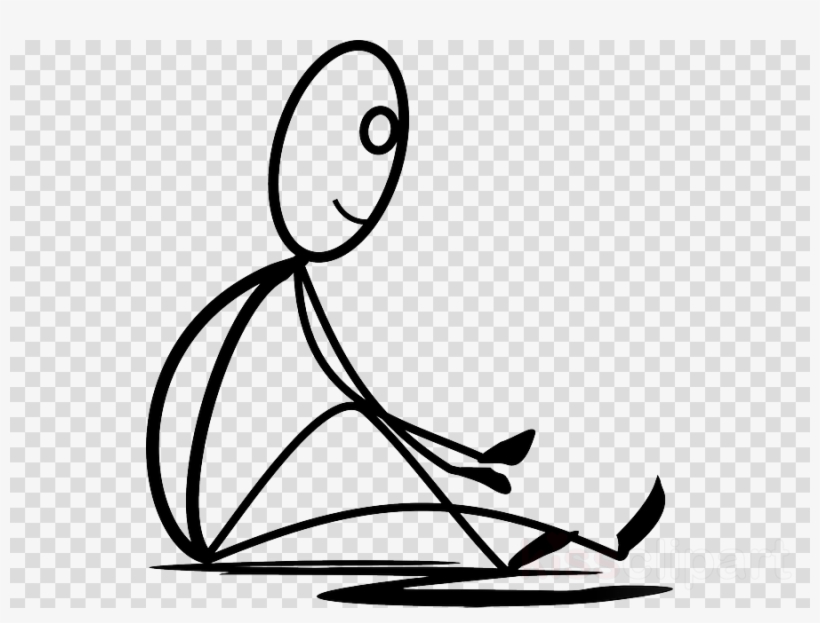 Download Stick Man Sat Down Clipart Stick Figure Clip - Stick Man Sitting Down Png, transparent png