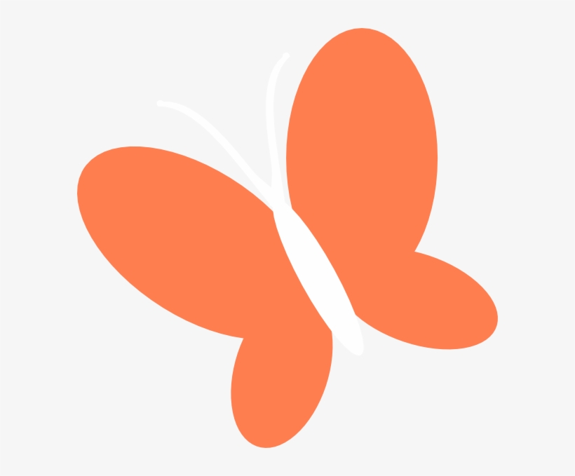 Image Free Stock Butterfly Border Clipart - Vectores En Color Coral, transparent png