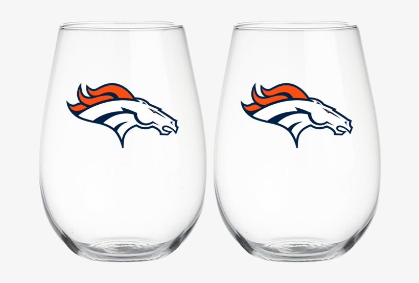 Denver Broncos 2 Pack Stemless Wine Glasses - Denver Broncos Static Cling Decal, transparent png