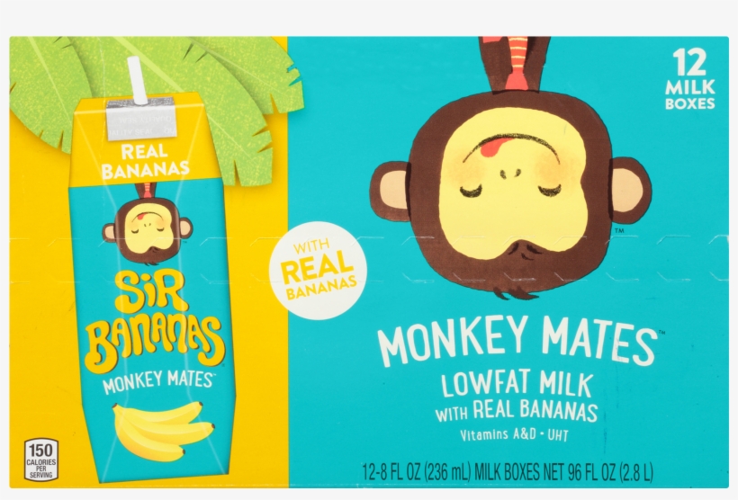 Sir Bananas Monkey Mates Lowfat Milk, transparent png