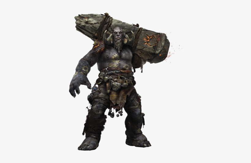 Each Carries A Massive Pillar Of Stone By A Pair Of - God Of War Fire Troll, transparent png