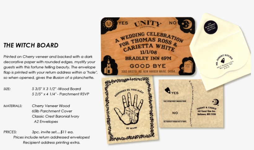 Meant2be Events - Ouija Wedding Invitations, transparent png