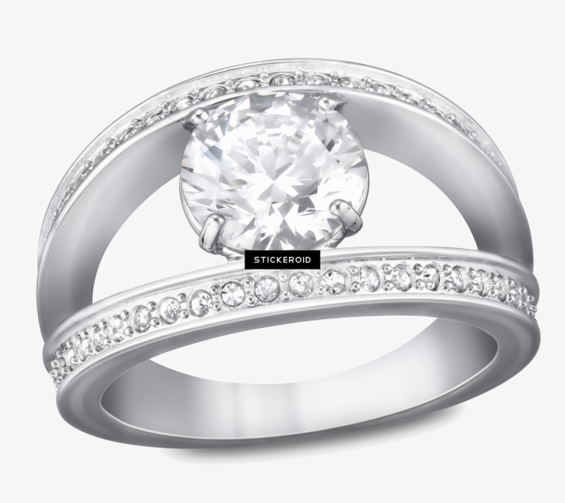 Silver Ring With Diamonds Jewelry - Swarovski Vitality White Ring White Rhodium-plated, transparent png