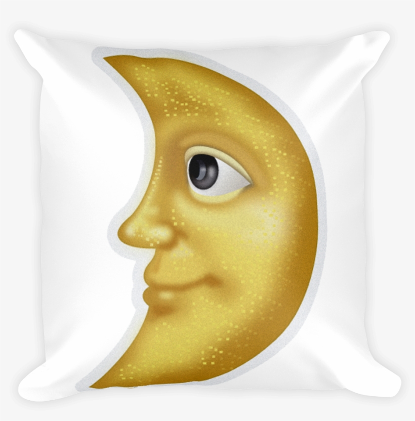 First Quarter Moon With Face - Throw Pillow, transparent png
