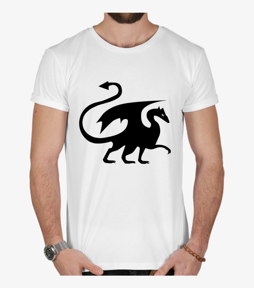 T-shirt Homme 180g Dragon Silhouette Par Rackoon - T-shirt, transparent png