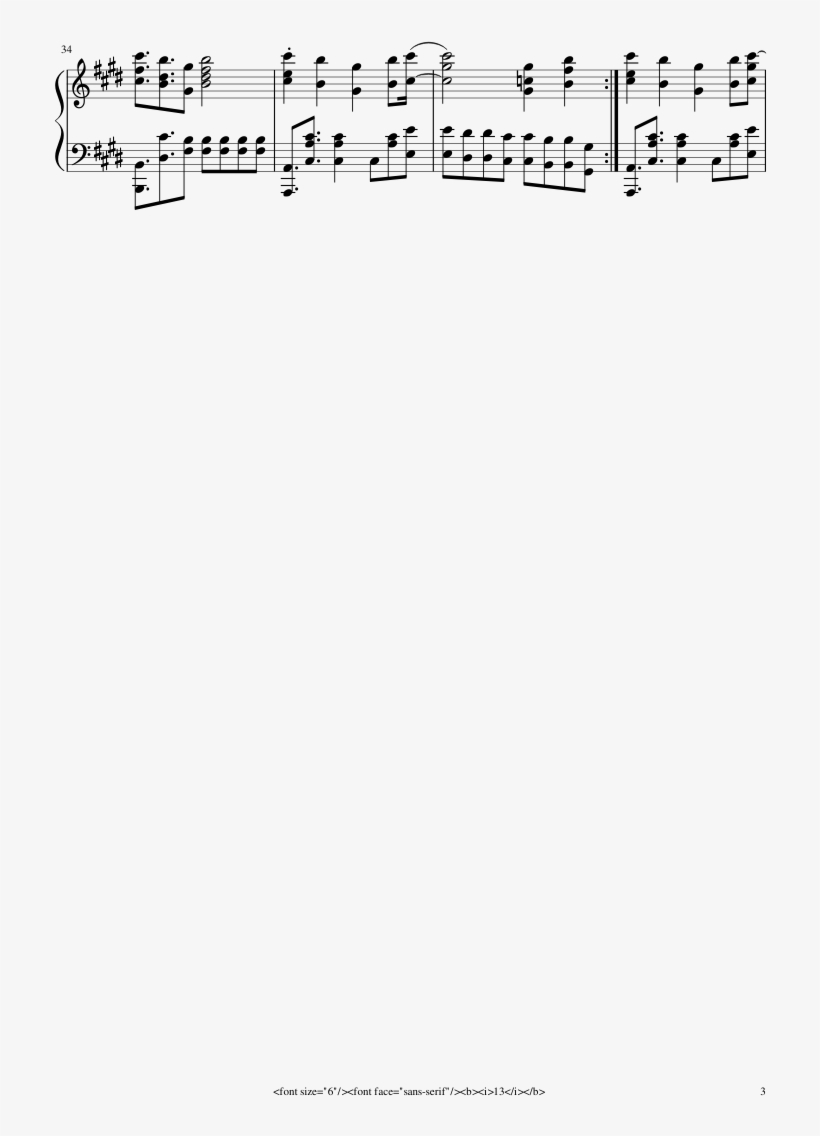 Gintarna° Opening 4 Sheet Music Composed By Original - Sheet Music, transparent png