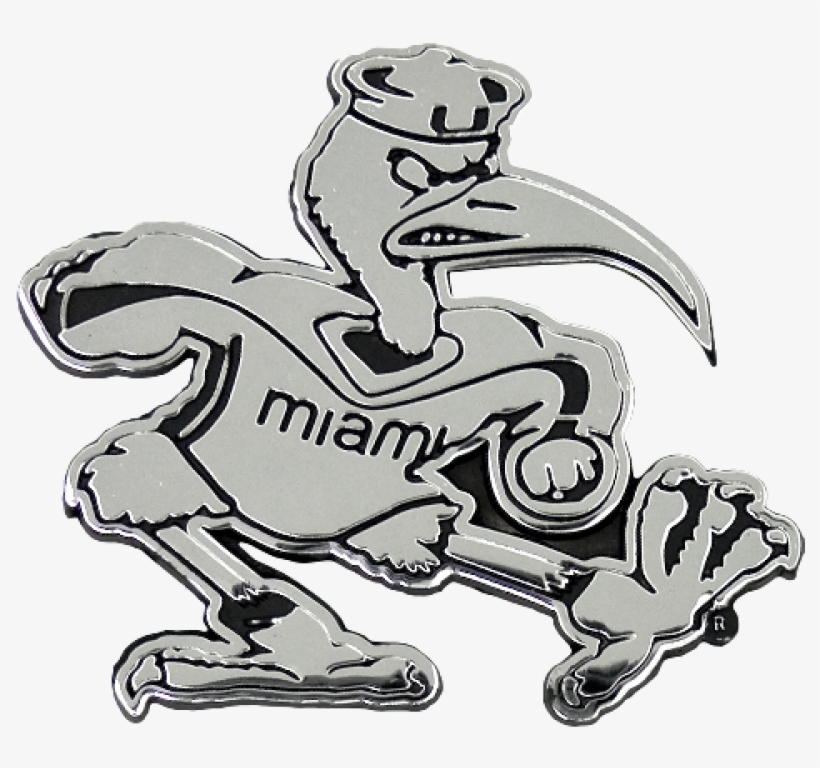 University Of Miami Hurricanes Chrome Metal Auto Emblem - Ncaa Miami Hurricanes Chrome Auto Emblem, transparent png