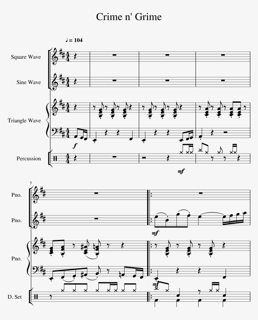 Crime N Grime [please Use Soundcloud Audio, Link In - Sheet Music, transparent png