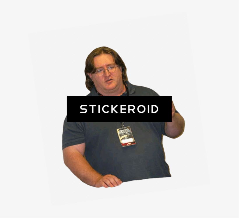 Gabe Newell Pointing - Man, transparent png