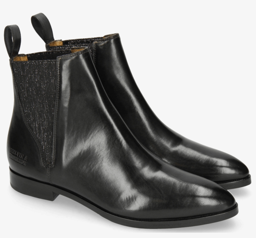 Ankle Boots Jessy 33 Black Elastic Glitter - Jm Weston Chelsea Boots, transparent png