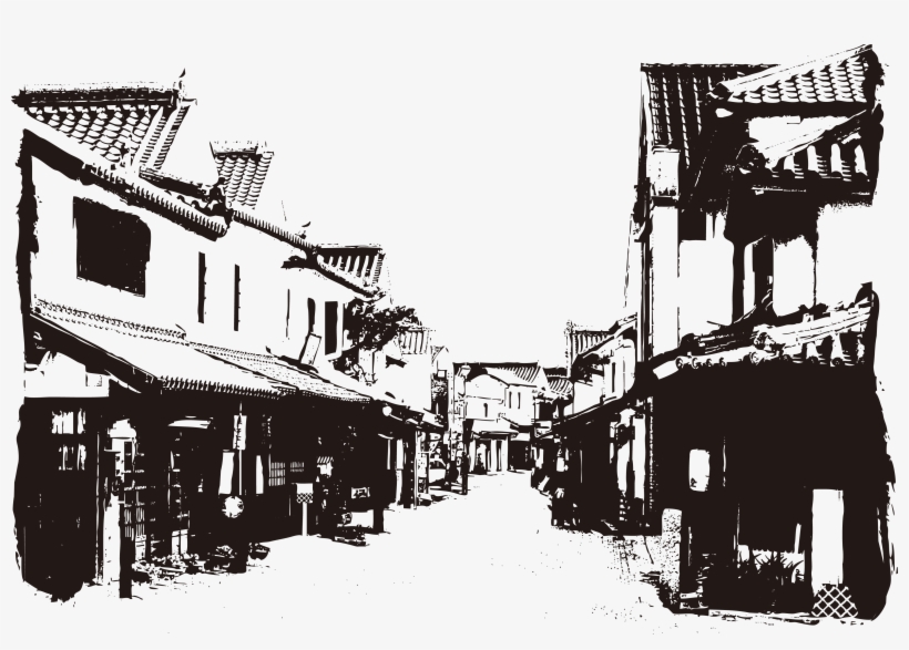 Drawing Japan Poster - Japanese Street Png, transparent png