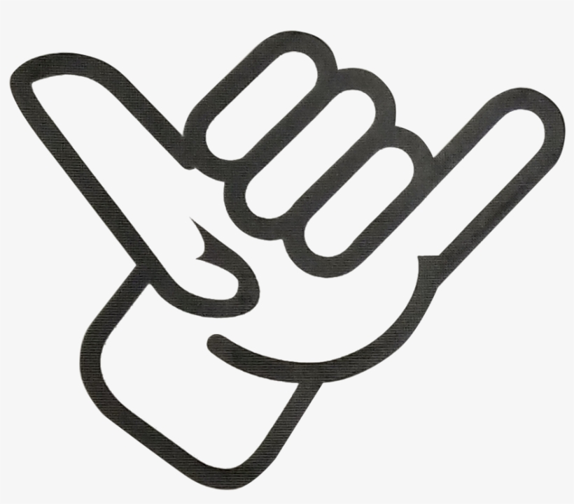 Shaka Hand Transfer Decal - Hang Loose Sign, transparent png