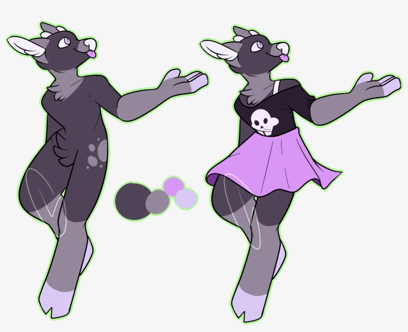 Pastel Goth Deer - Cartoon, transparent png