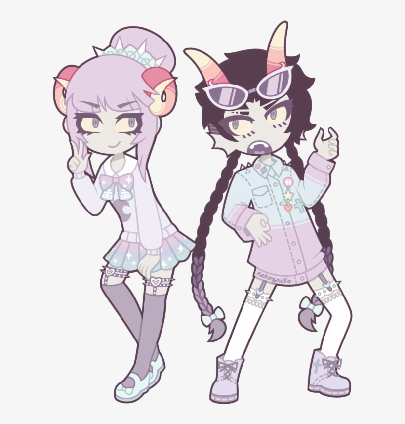 Pastel Goth Damara Megido And Meenah Peixes By Nekozneko - Nekozneko Pastel Goth, transparent png