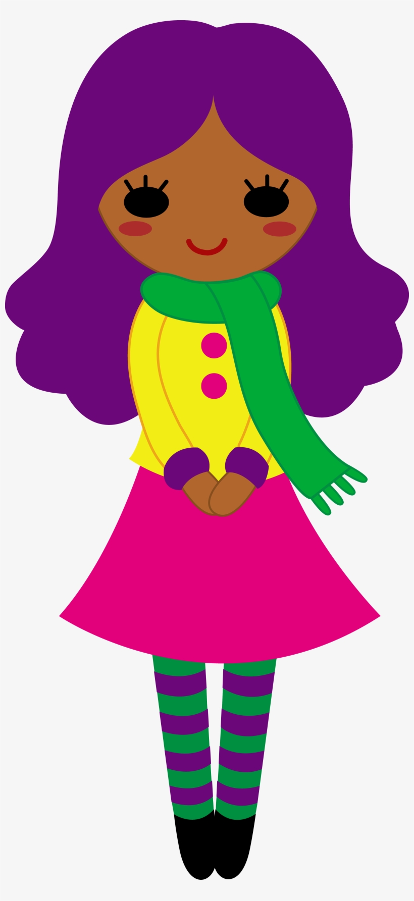 Girls Purple Clipart - Purple Hair Girl Clipart, transparent png