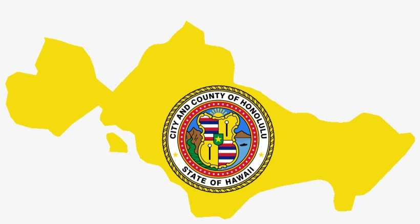 Flag Map Of Honolulu - Honolulu Flag Png, transparent png