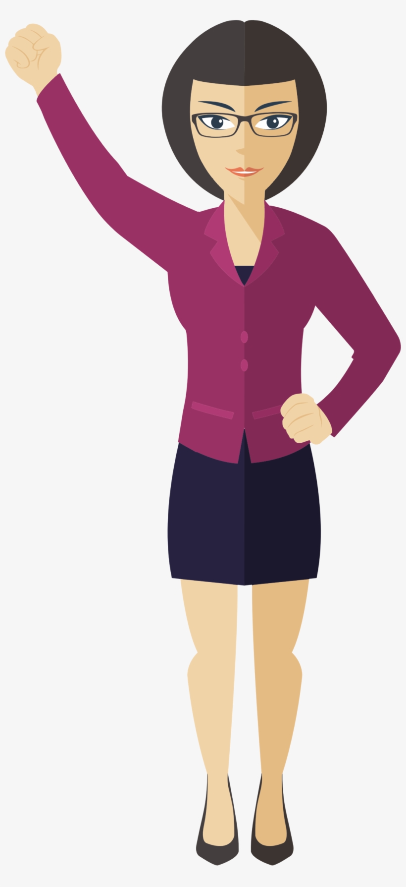 Clipart Flat Shaded Business Woman Big Image Png - Woman Clipart Png, transparent png
