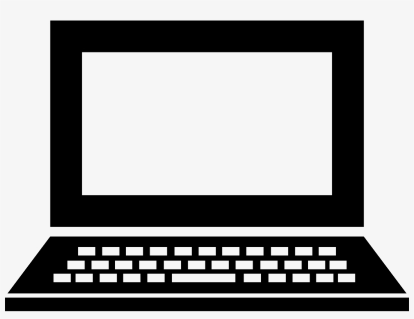 Laptop Open Frontal View With Buttons And Blank Screen - Laptop Black Icon Png, transparent png