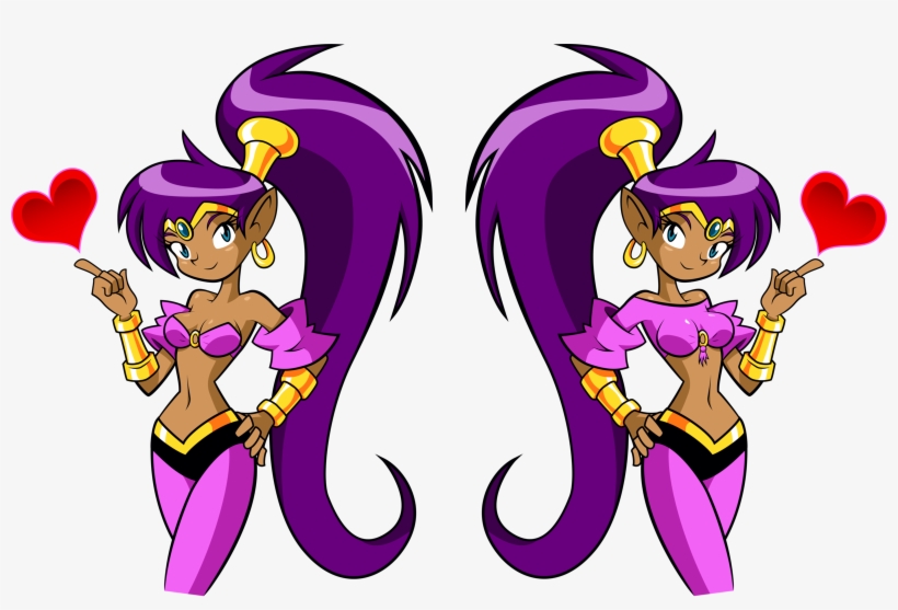 Two Shantaes Equals Double The Hotness - Shantae Risky's Revenge Artwork, transparent png