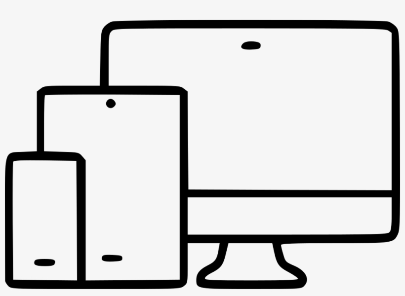 Responsive Web Device Laptop Smartphone Tablet Pc Monitor - Computer And Moviel Icon White Png, transparent png