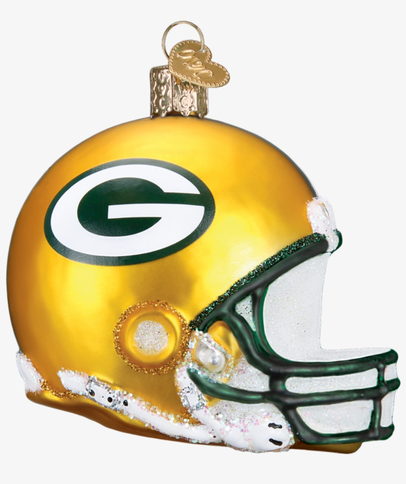 Green Bay Packers Glass Helmet Ornament, transparent png