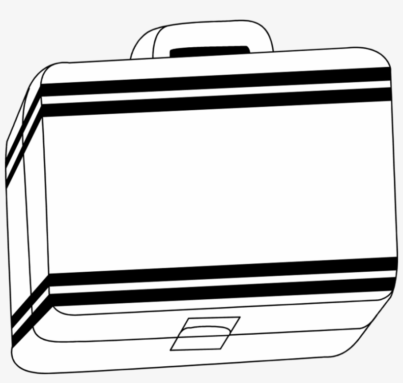 Clip Art Of Lunch Kit Black And White Clipart Lunchbox - Black And White Lunchbox, transparent png