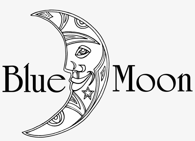 Blue Moon 01 Logo Black And White - Moon Logo, transparent png