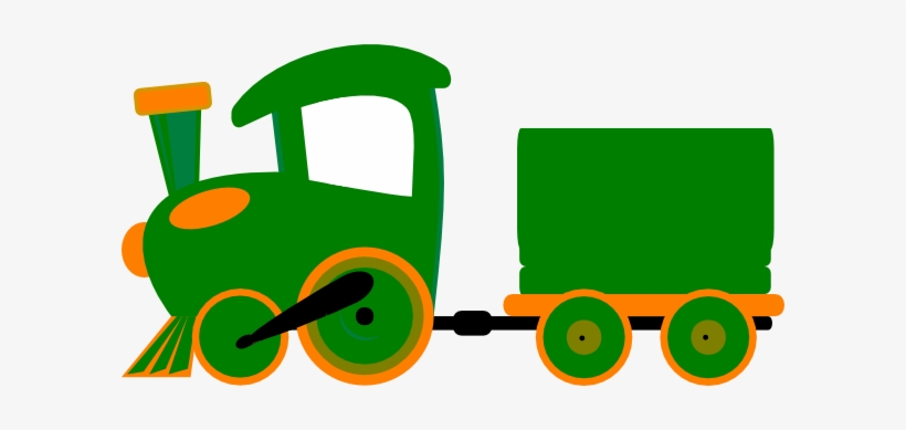 Toot Toot Train And Carriage Clip Art - Green Train Clipart, transparent png