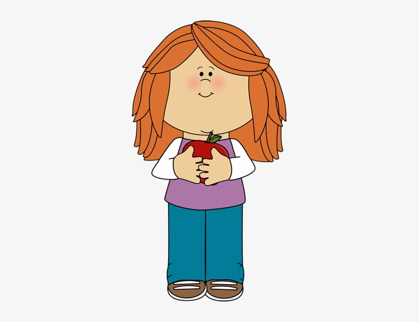Girl Holding Apple Clipart - Sitting Criss Cross Clipart, transparent png