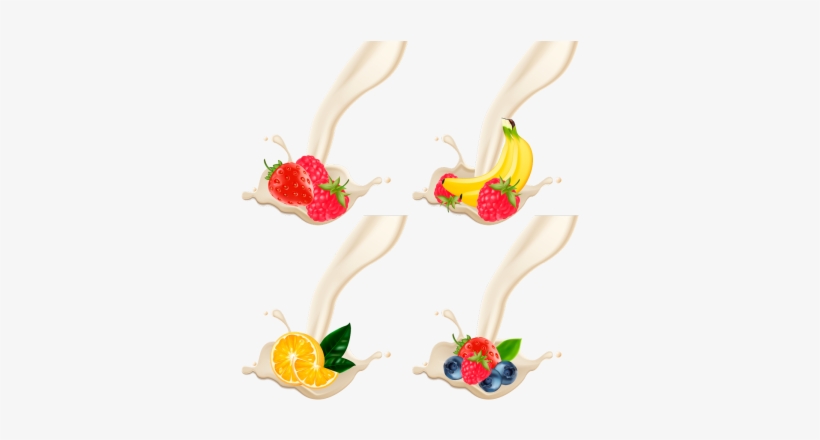 A Splash Of Milk Or Yoghurt With Fruit, Milk, Yogurt, - Yogurt, transparent png