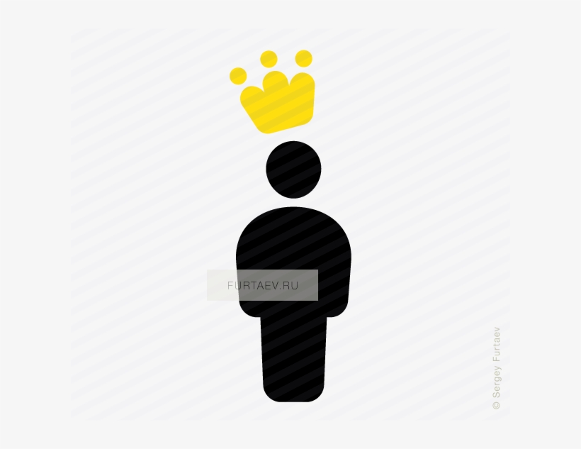Vector Icon Of Man With Crown On His Head - Clip Art, transparent png