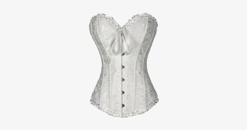Bridal Corset - Espartilho Branco E Vermelho, transparent png