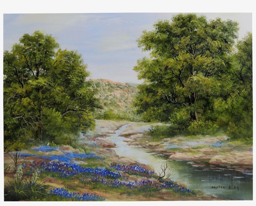 Graphic Black And White Library Texas Bluebonnet Painting - Bluebonnet, transparent png