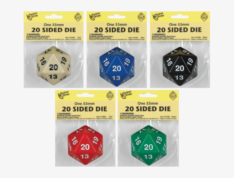 Koplow D20 55mm Spin Down Dice Set Of - Dice, transparent png