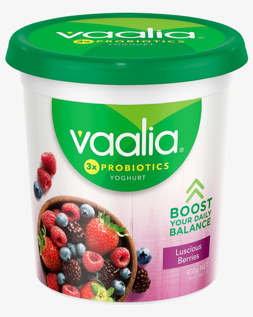 Vaalia Low Fat Luscious Berries 900g - Vaalia Low Fat Lemon Creme Yoghurt 4x150g, transparent png
