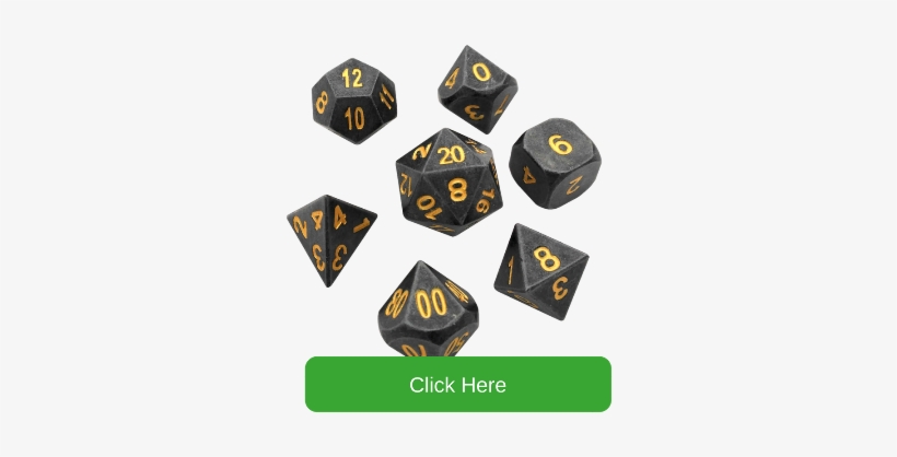 Gunmetal Gray With Gold Numbers Metal Dice - Dice Game, transparent png