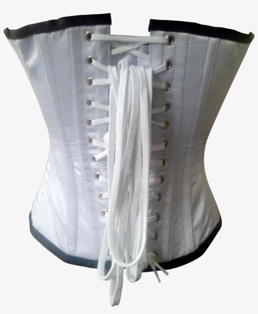 Rebelsmarket White Satin And Black Sequins Burlesque - Corset, transparent png
