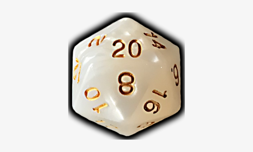 20-sided White Die - Dessert, transparent png