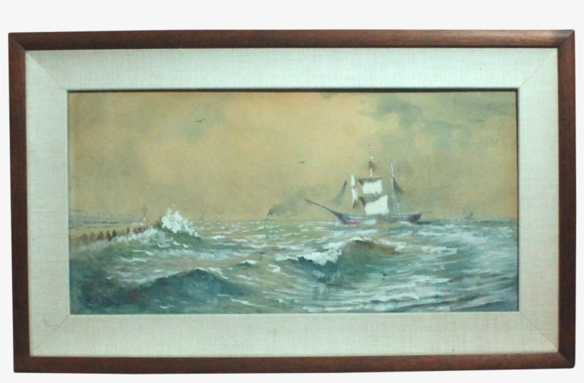Franklin Dullin Briscoe Sailing Ship Seascape Watercolor - Watercolor Painting, transparent png