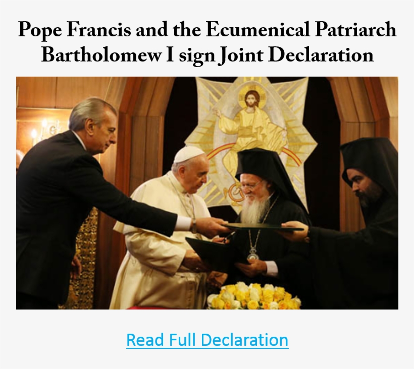 Pope Francis Also Had A Special Meeting With Ahmed - Ecumenical Patriarch Bartholomew, transparent png