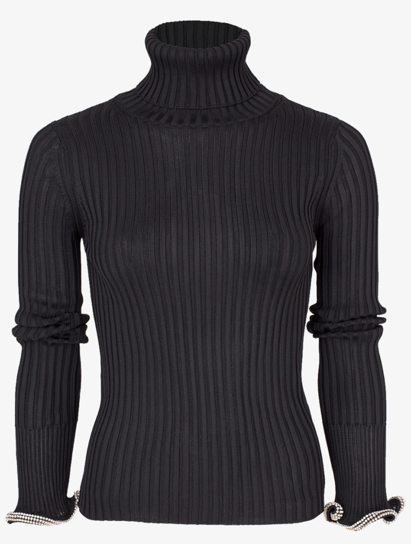 Turtleneck Stacked Crystal Cuff Top - Top, transparent png